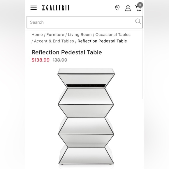 2 mirrored pedestal side tables - Picture 3 of 3